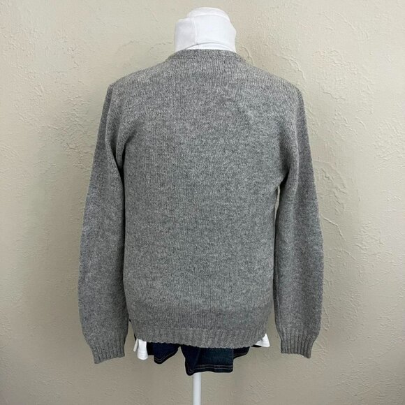 70s Grey wool cardigan with button up front, perfect for layering - Picture 4 of 8